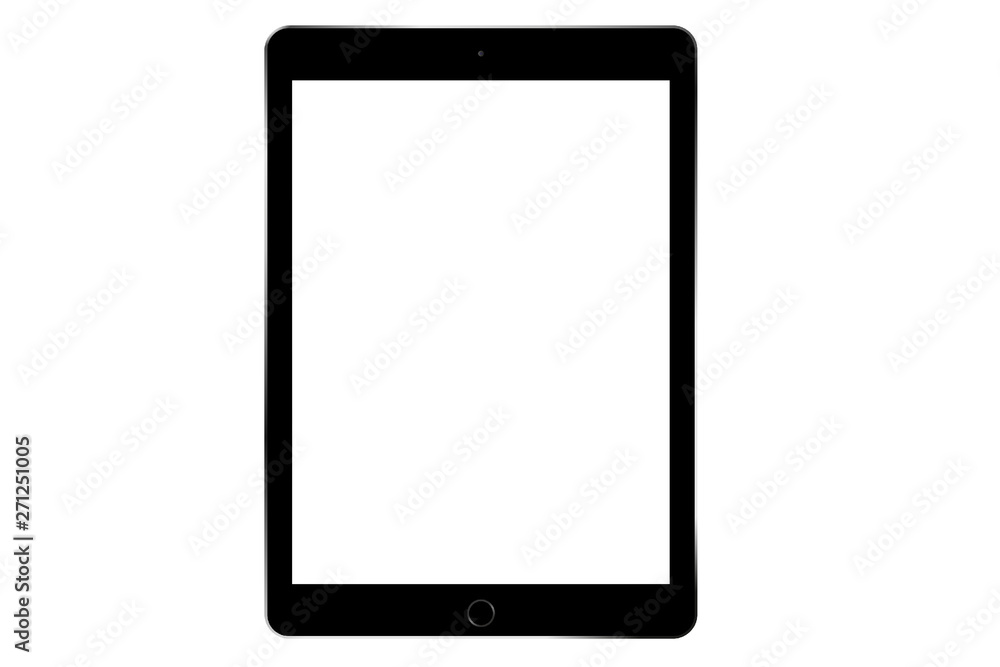 tablet pc with Blank White Screen isolated on white background for responsive design presentation. Illustration. Screen mockup tablet pc with Blank White Screen isolated on white background for responsive design presentation. Illustration. Screen mockup