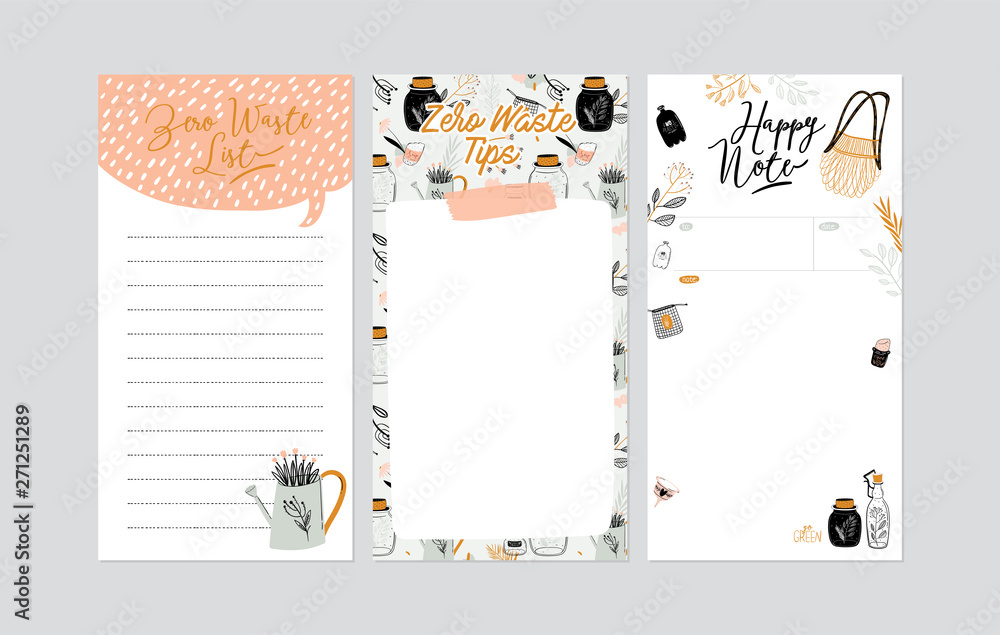 Set of weekly planners and to do lists with cute summer illustrations ...