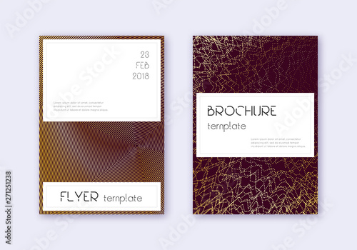 Stylish cover design template set. Gold abstract l