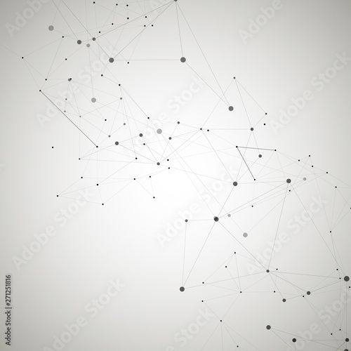 Abstract connection structure and vector connect science background