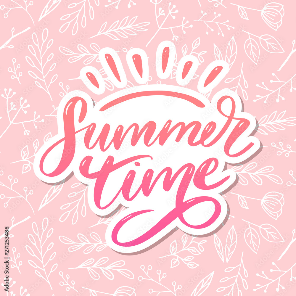 Summer time vector text lettering calligraphy letters black slogan Sales Holiday Flyer Banner Poster Summer time vector text lettering calligraphy letters black slogan Sales Holiday Flyer Banner Poster