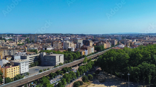 Aerial view in Girona, city of Catalonia,Spain. Drone Photo © VEOy.com