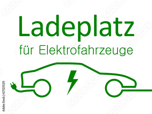 Schild " Ladeplatz für Elekrofahrzeuge "