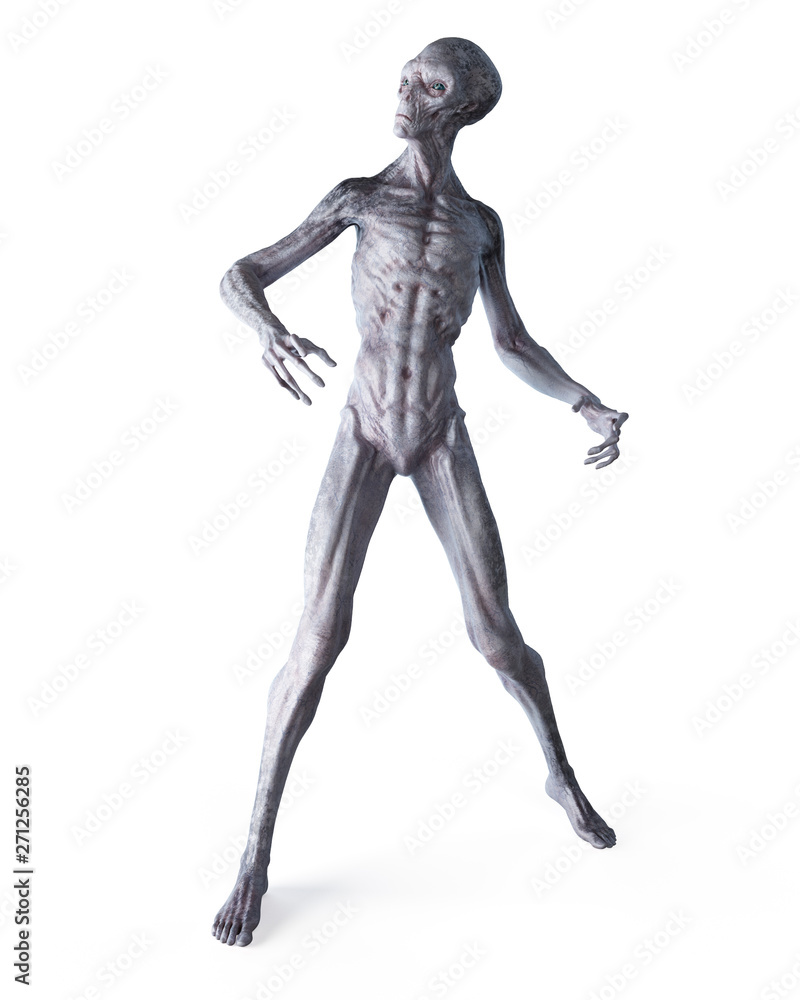 3d rendered illustration of a grey alien 3d rendered illustration of a grey alien