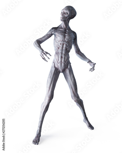 3d rendered illustration of a grey alien © Sebastian Kaulitzki