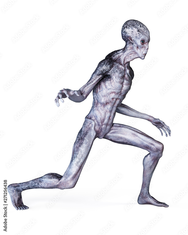 3d rendered illustration of a grey alien 3d rendered illustration of a grey alien