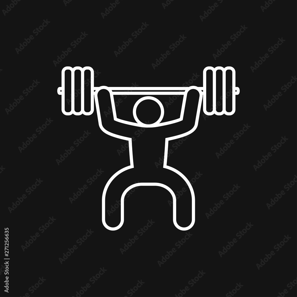 Weightlifter icon vector sign symbol for design Weightlifter icon vector sign symbol for design