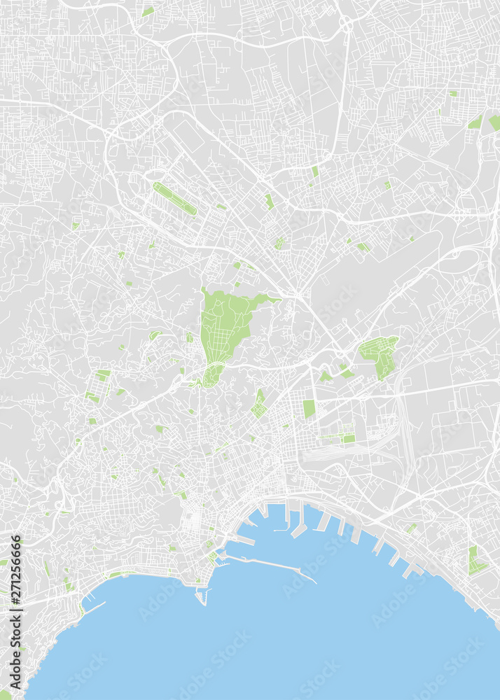 City map Naples, color detailed plan, vector illustration
