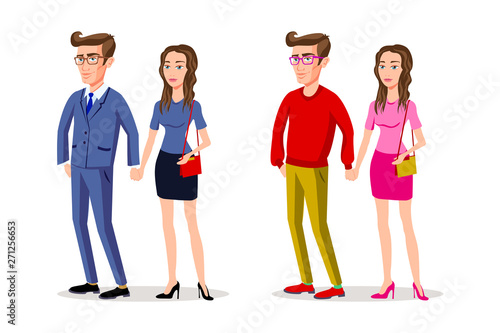 man woman Group business office people and casual design characters vector