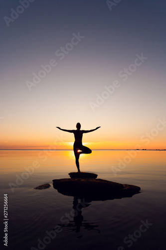 caucasian fitness woman practicing yoga