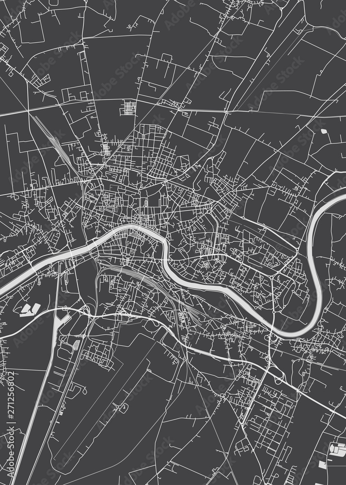 City map Pisa, monochrome detailed plan, vector illustration