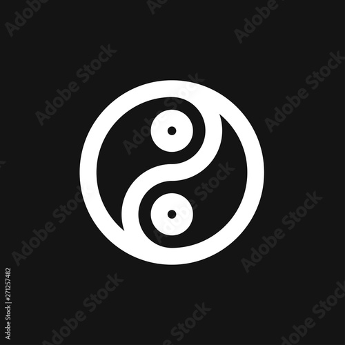 Yin Yang icon vector sign symbol for design