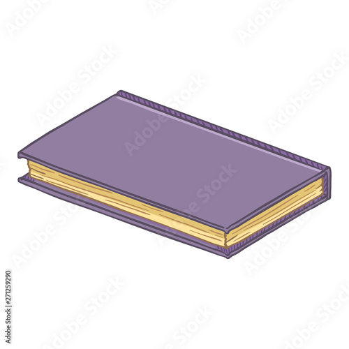 Vector Cartoon Illustration - Purple Hardcover Book