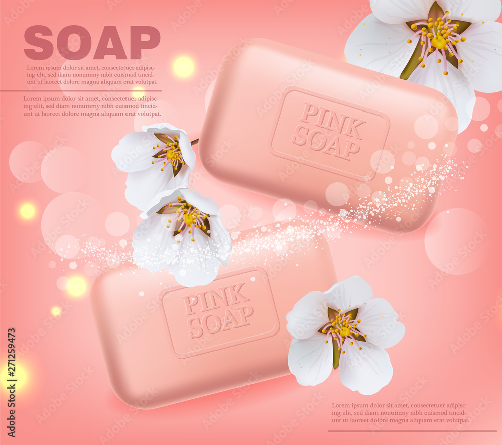Graphics For Soap Soap Vector realistic mock up. Product placement label design. cherry ...
