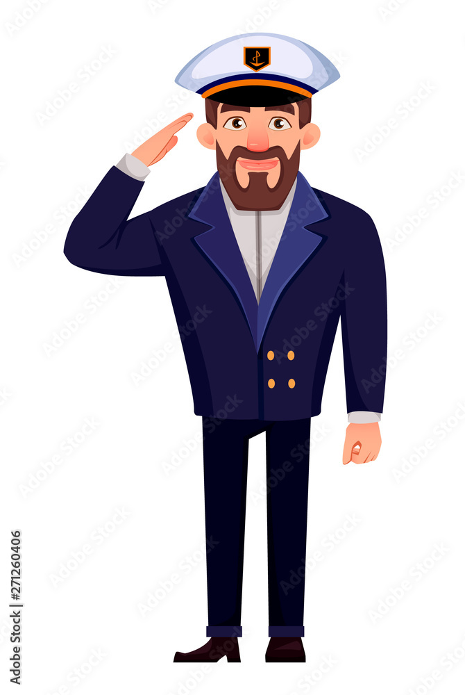 Captain of the ship in professional uniform Captain of the ship in professional uniform