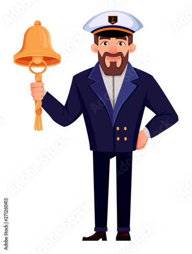 Captain of the ship in professional uniform