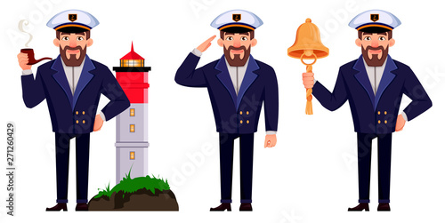 Captain of the ship in professional uniform