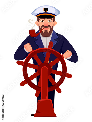 Captain of the ship in professional uniform