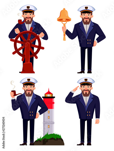 Captain of the ship in professional uniform
