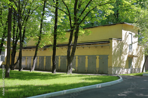 Part of the facade of an industrial building in the production area