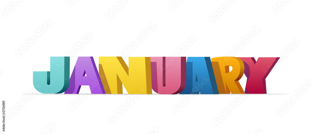 January, colorful text January, colorful text