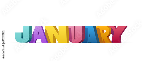 January, colorful text