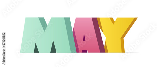 May, colorful text