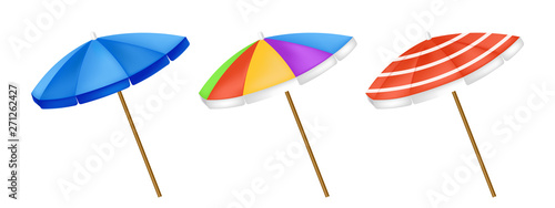 Umbrellas isolated Vector. colorful realistic style umbrellas decors