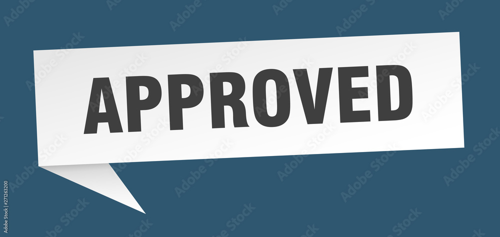 approved 3d speech bubble sign