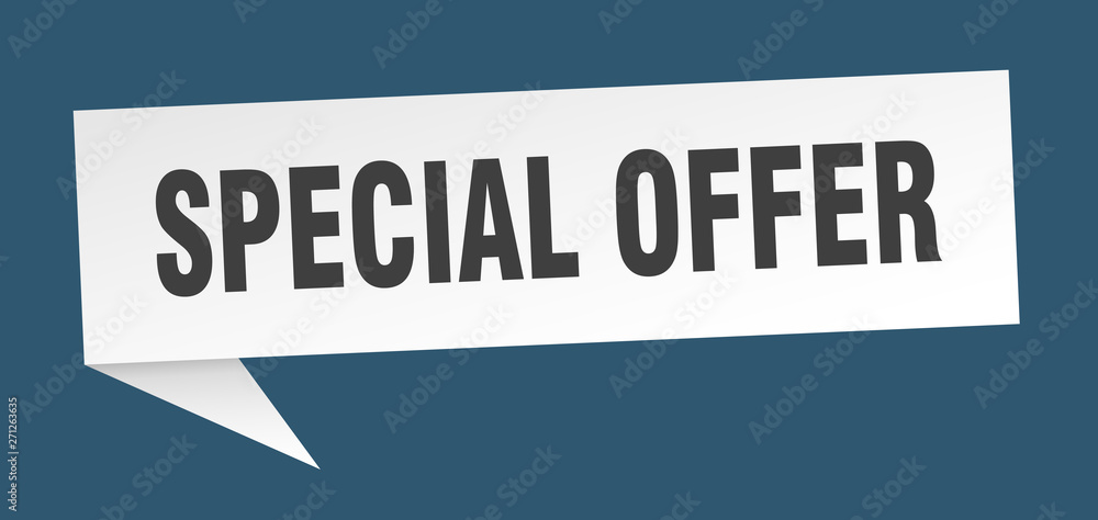 special offer 3d speech bubble sign