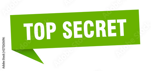 top secret 3d speech bubble sign