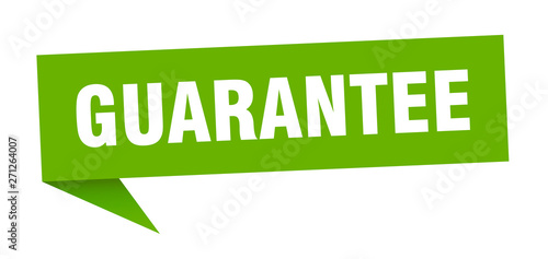 guarantee 3d speech bubble sign