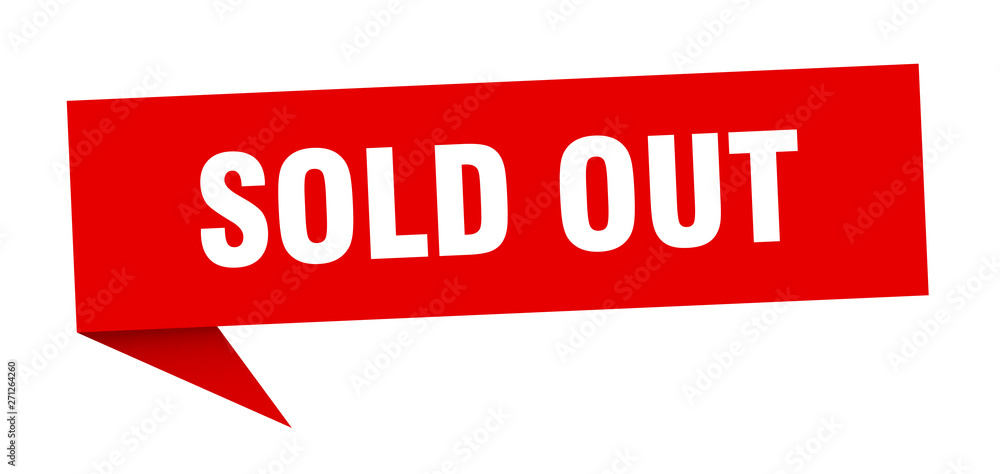 sold out 3d speech bubble sign