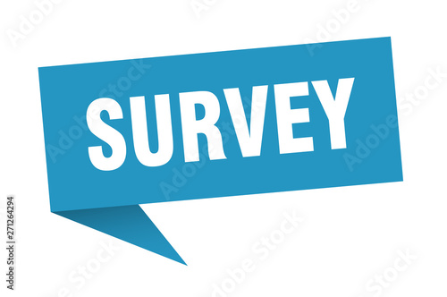 survey 3d speech bubble sign