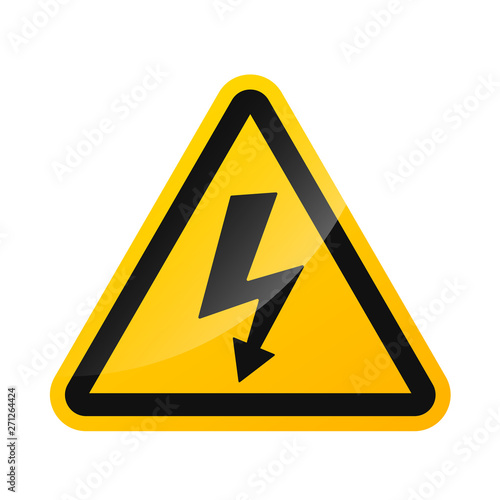 Vector sign warning signs of high voltage hazard Isolated on a white background