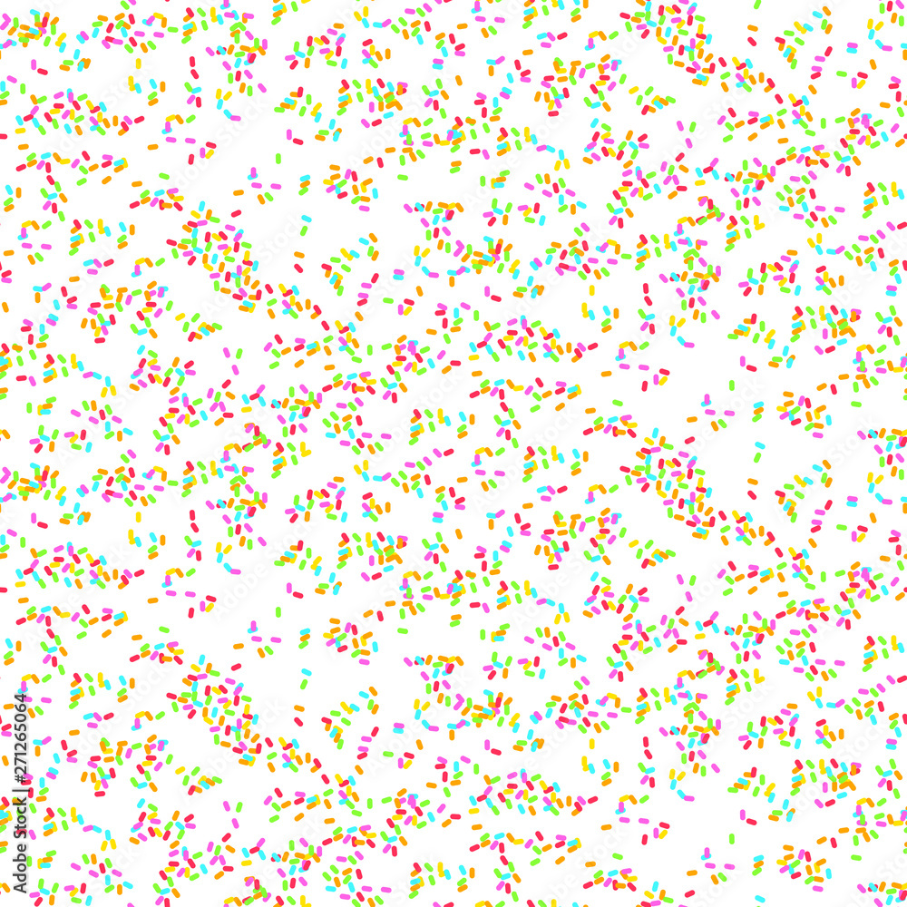 Seamless pattern with glaze sweet sprinkles. Candy bright sprinkles background vector.