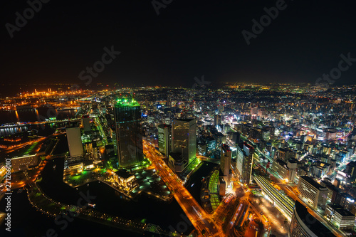 night view of Yokohama Cityscape, Japan