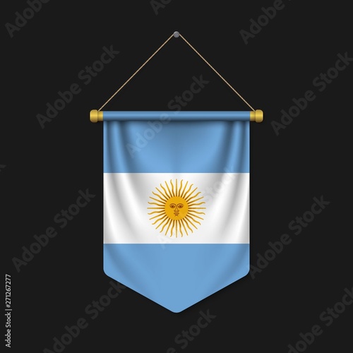 3d realistic pennant with flag