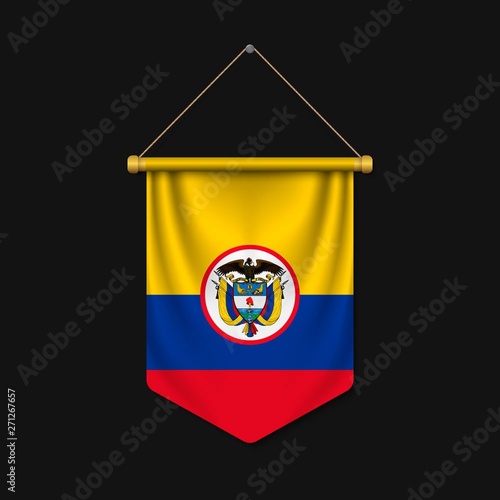 3d realistic pennant with flag