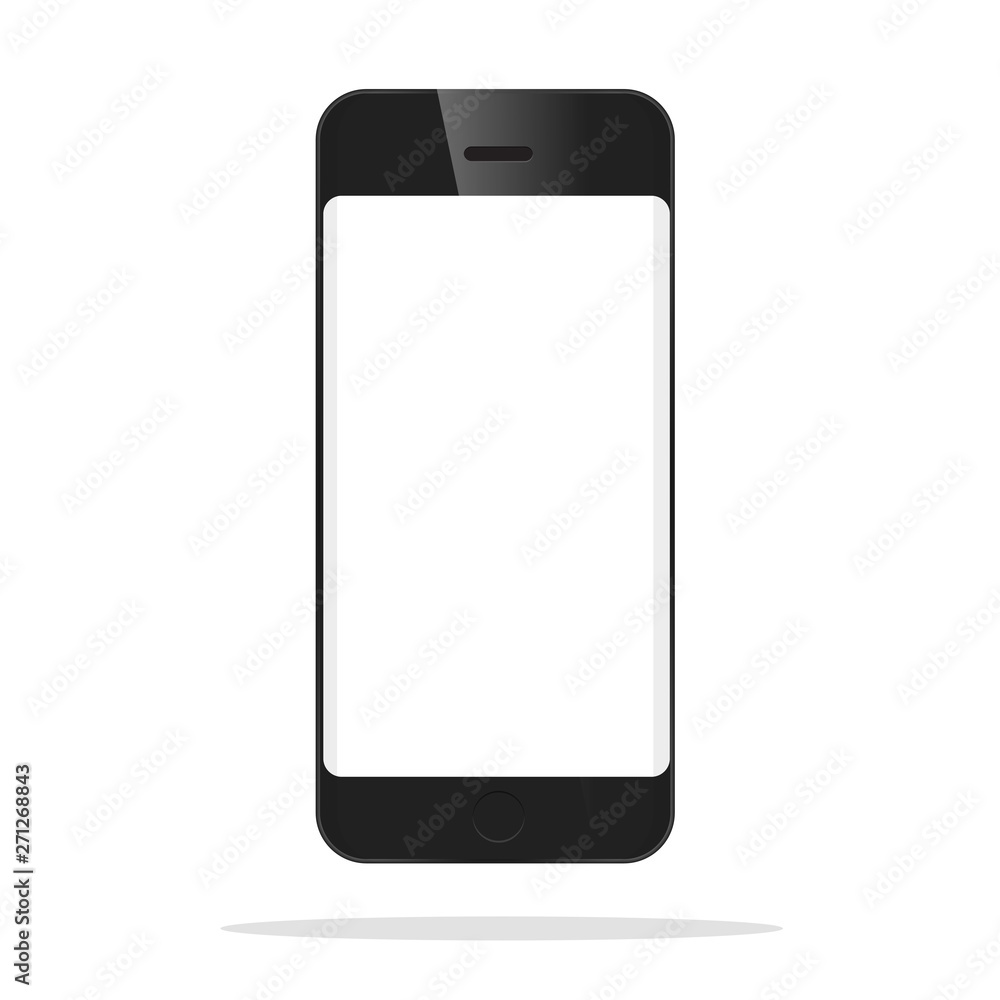 The front model of the black smartphone. The front model of the black smartphone.