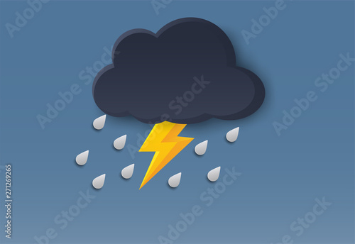 Storms and black rain clouds cause the rain to have a yellow lightning line.