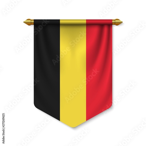 3d realistic pennant with flag