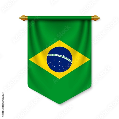 3d realistic pennant with flag