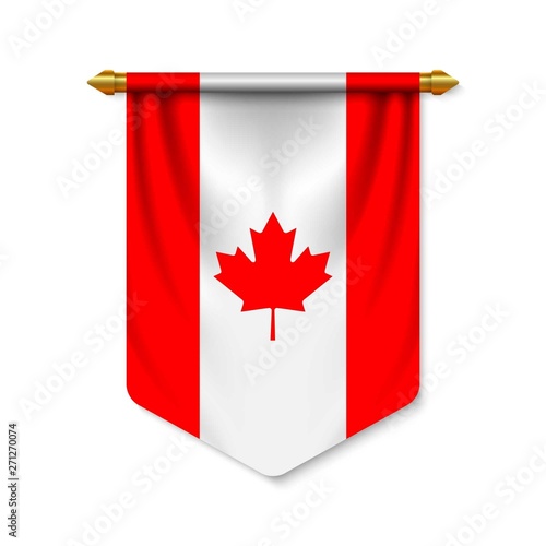 3d realistic pennant with flagn