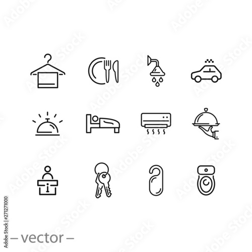 hotel icons set - line vector illustration eps10