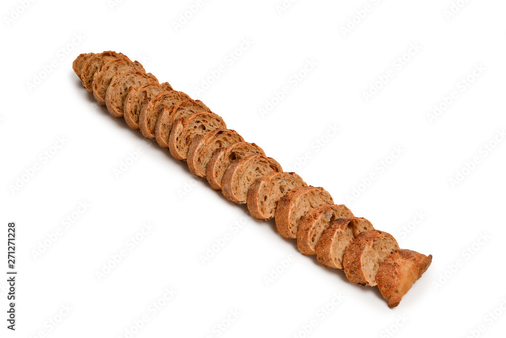 Bread slices isolated on white. Bread slices isolated on white.