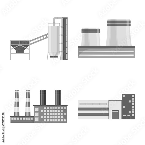 Vector design of production and structure logo. Collection of production and technology stock vector illustration.