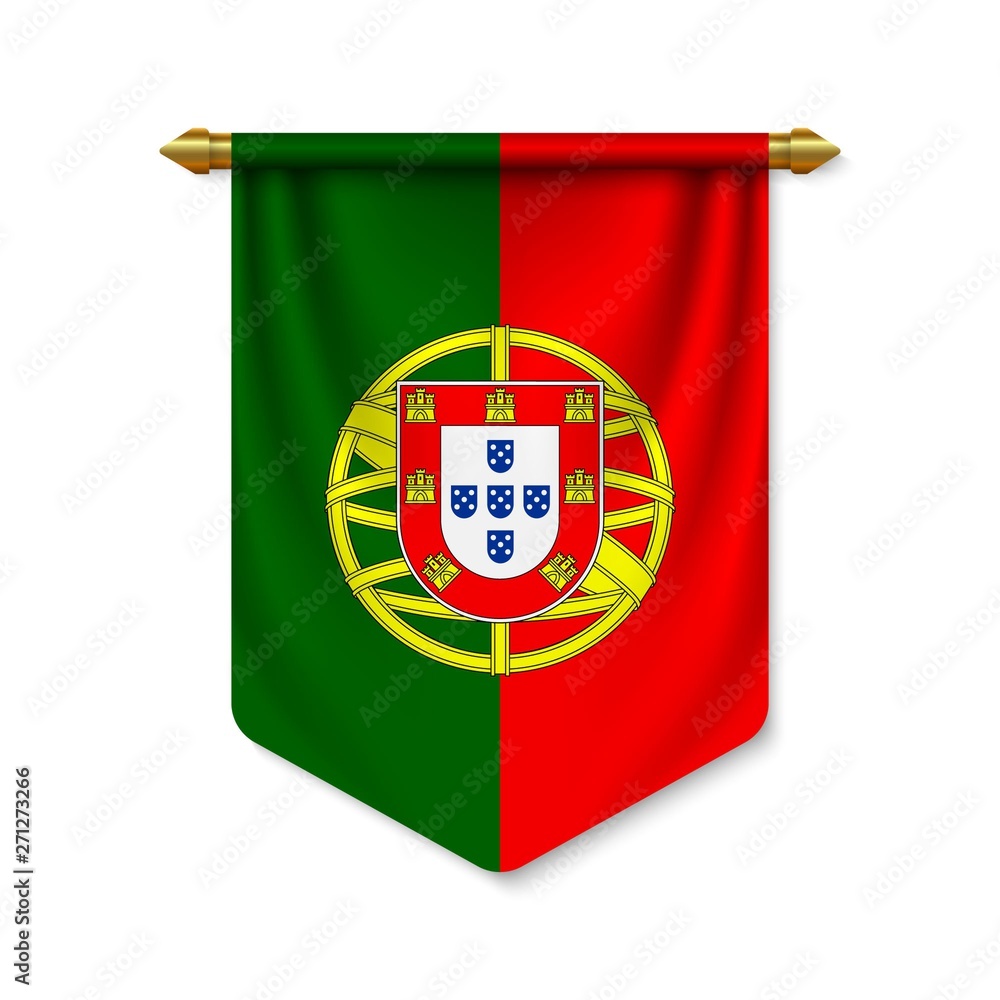 Obraz premium 3d realistic pennant with flag