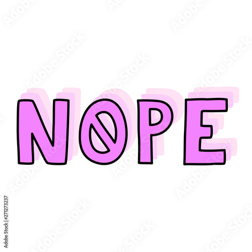 Nope cool teen word hand drawn pink
