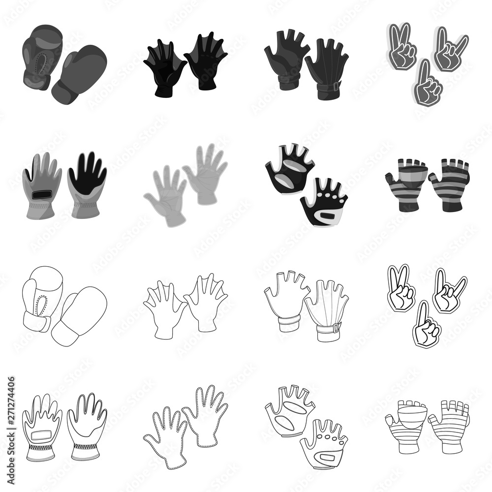 Fototapeta premium Isolated object of silhouette and safety icon. Set of silhouette and comfort stock vector illustration.
